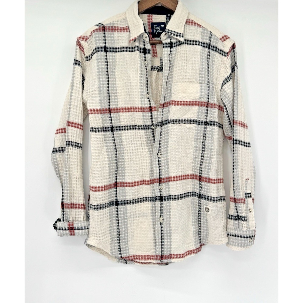 Fried Waters Cotton Knit Breathable Summer Button Up top Unisex S polo country
